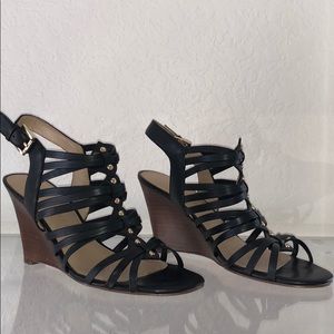 Ivanka Trump black wedge sandals
